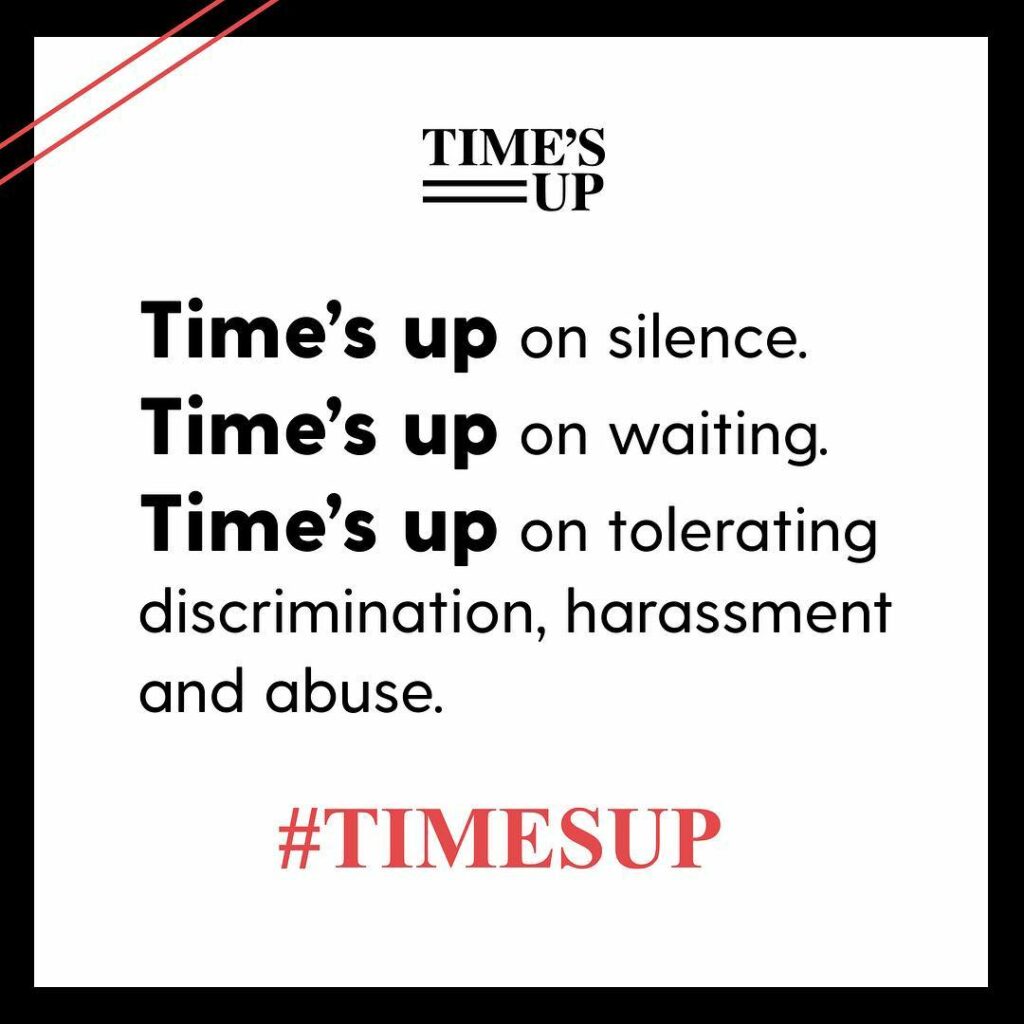 The clock’s been ticking on the abuse of power. I stand in solidarity with women...