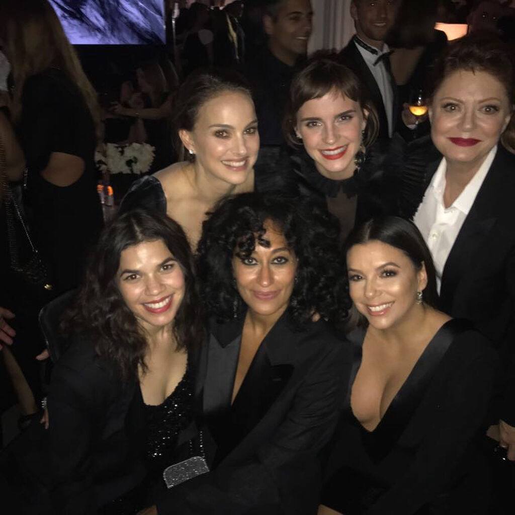 And I’m beaming! Love these ladies  @nportmanofficial @americaferrera @traceeell...