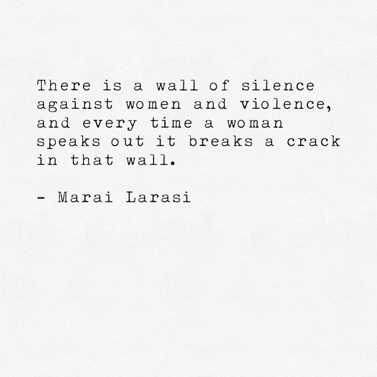 “There is a wall of silence against women and violence, and every time a woman s...
