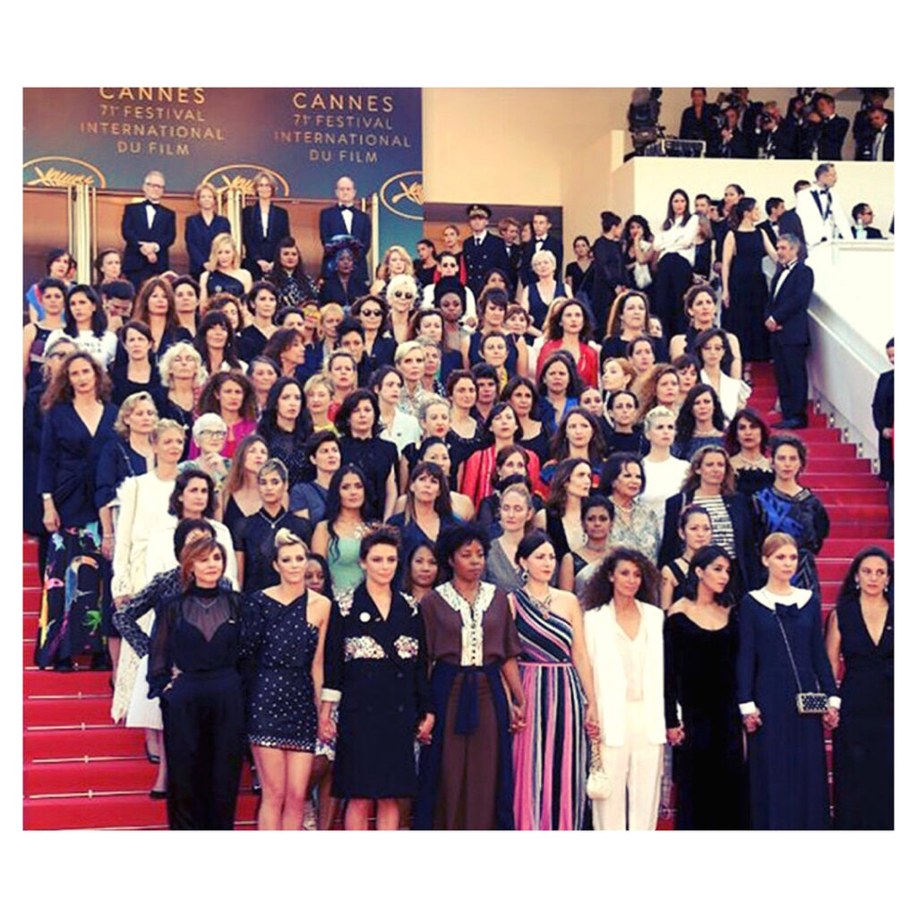Yesterday, 82 women gathered on the steps of the @festivaldecannes to symbolize ...