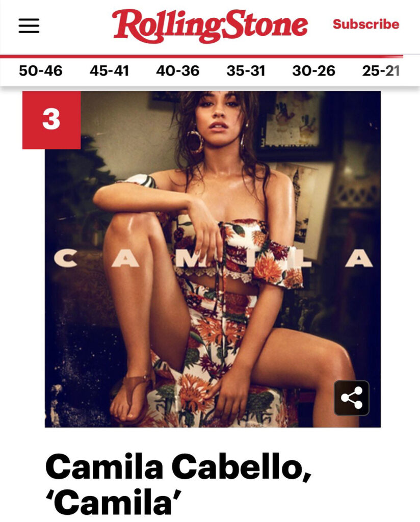 this really means a lot to me,  thank you @rollingstone , for having “Camila” as...