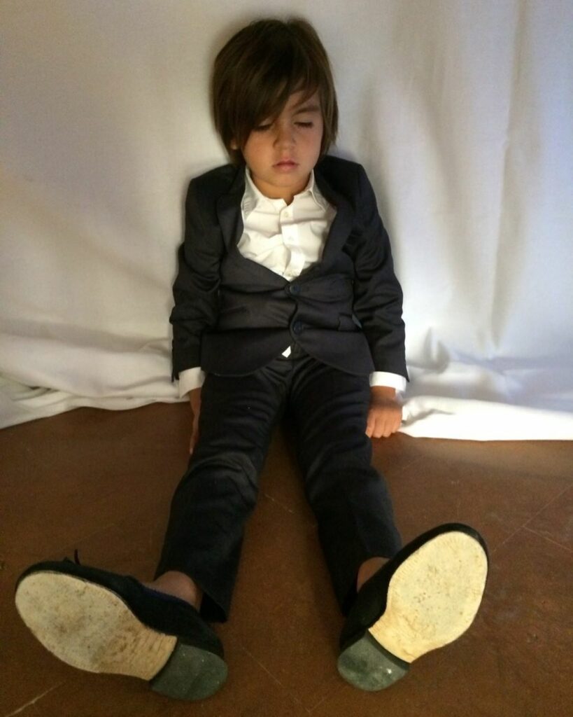 My absolute favorite photo from Kanye and Kim’s wedding is this one of Mason. We...