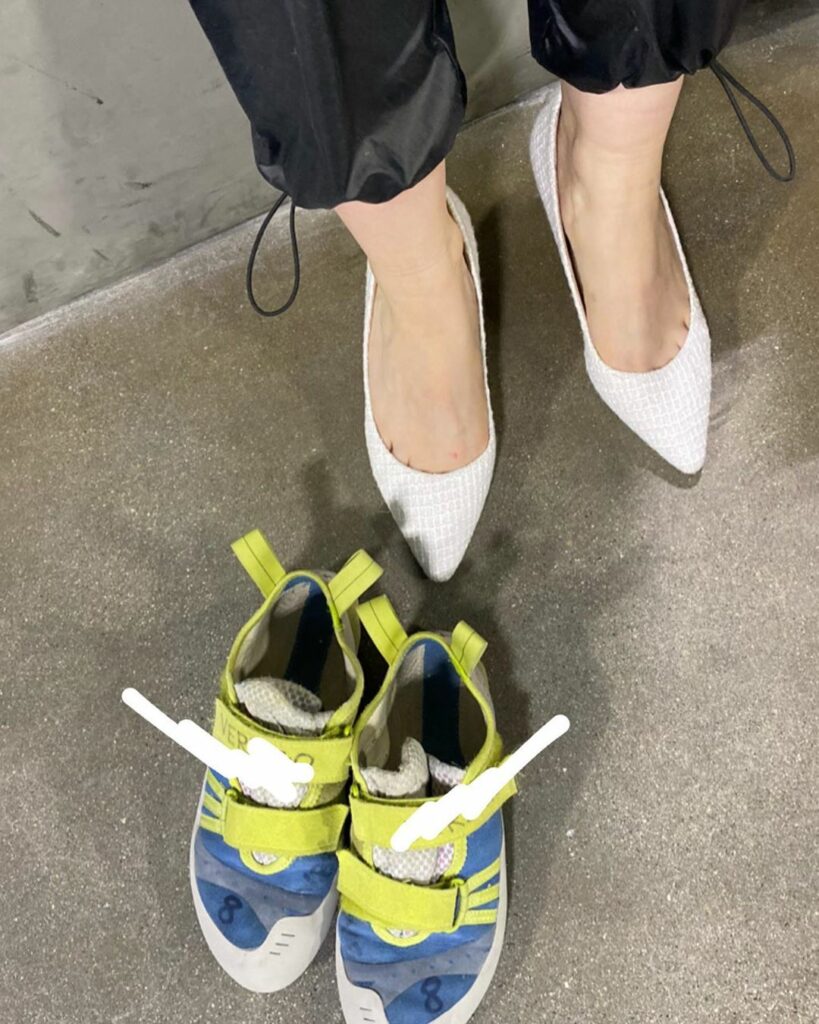 when you have an event at 6:00 and rock climbing at 9:00 (you wear a t-shirt and...