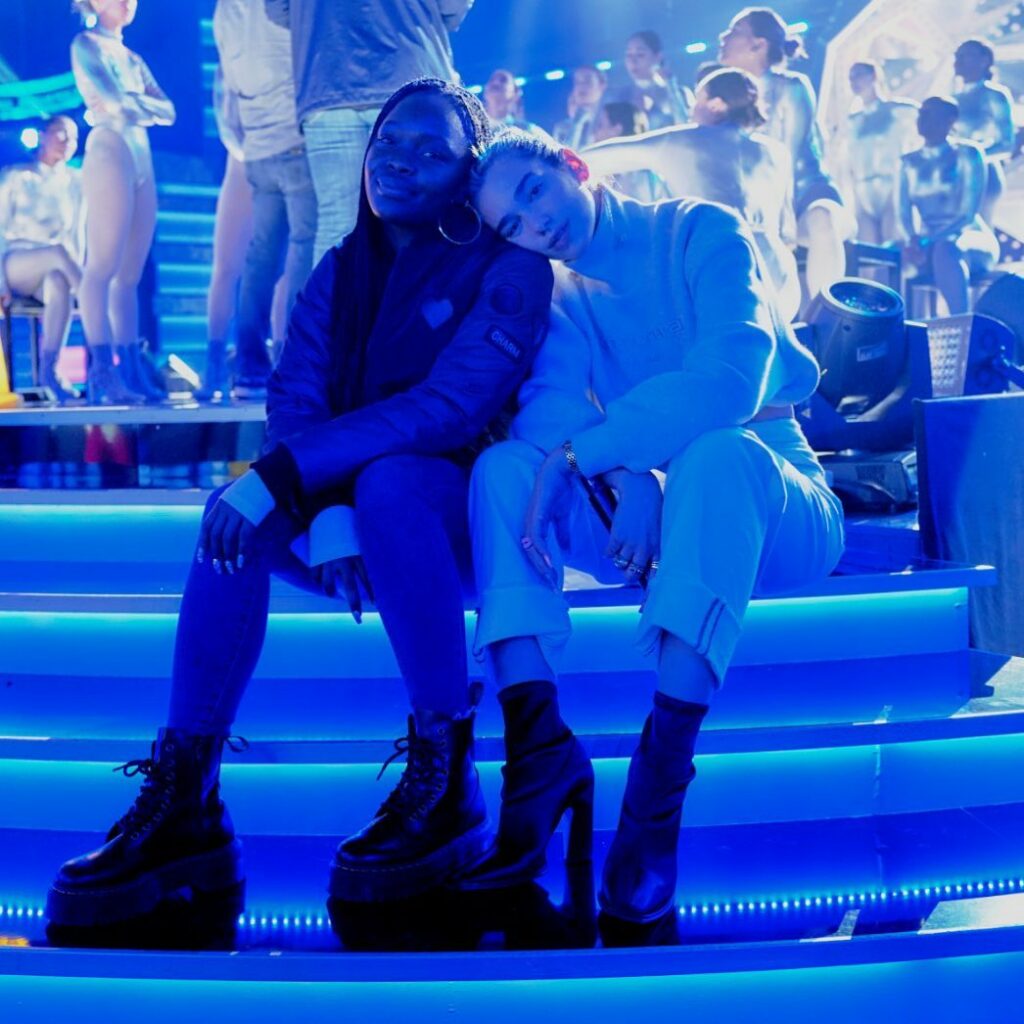 sweeeet @charmladonna and I during stage rehearsals ...