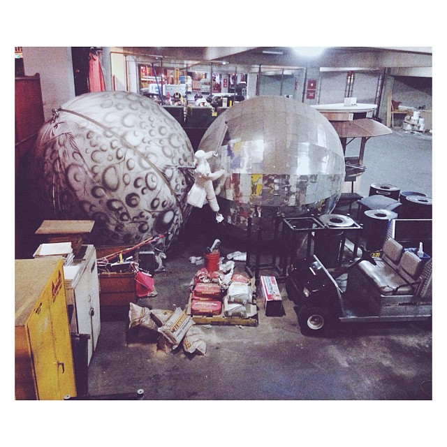 holy disco ball. it's like the size of the moon! disco moon! #DiscoMoon #okay...