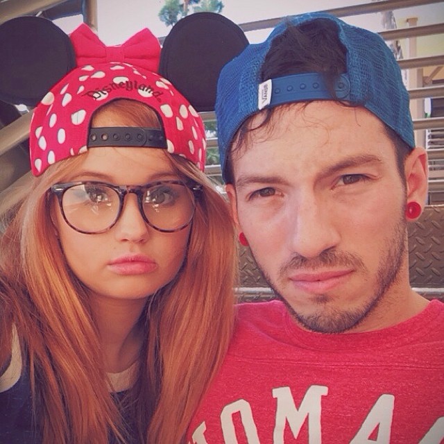 #tbt to CLEARLY being in the happiest place on earth. 
I took his glasses. he le...