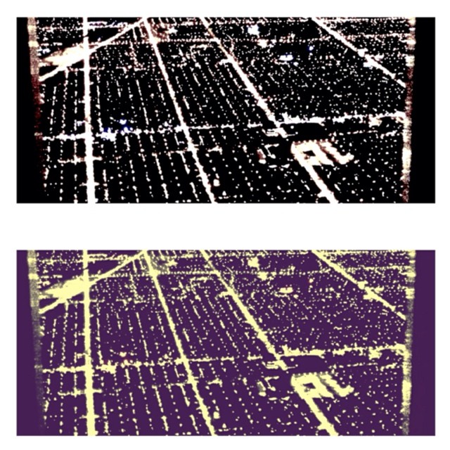 this is [roughly] what Chicago looks like at night from an aircraft...