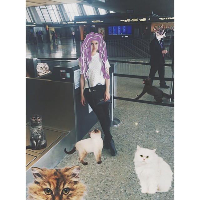 just a totally real, candid photo of me and my posse chillin' at the airport ear...