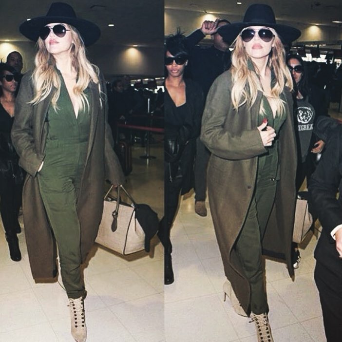 Cali I'm back!!!! Loving my @kardashiankollection army green jumpsuit ! Perfect ...