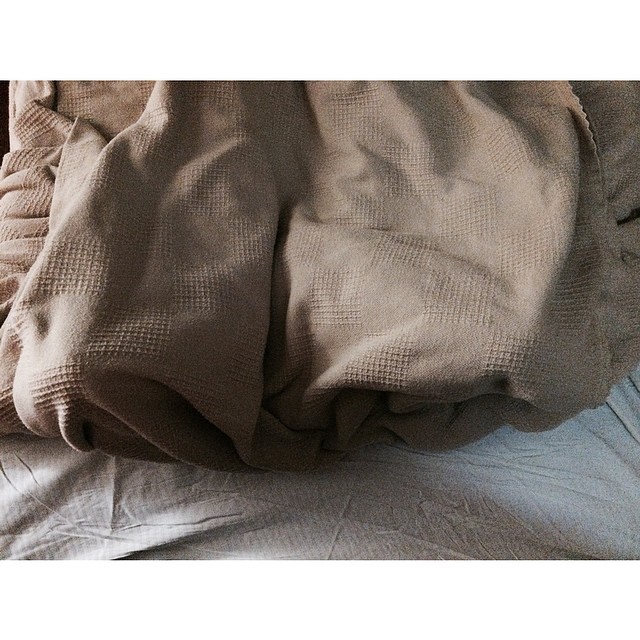 grandpas chilly feet bundled up by me in about a thousand blankets...
