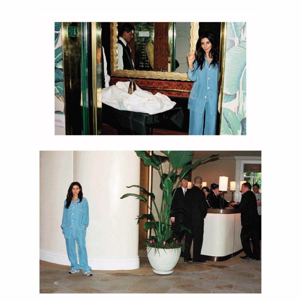 Running through the halls at the BHH #VogueSpain #KimNoFilter...