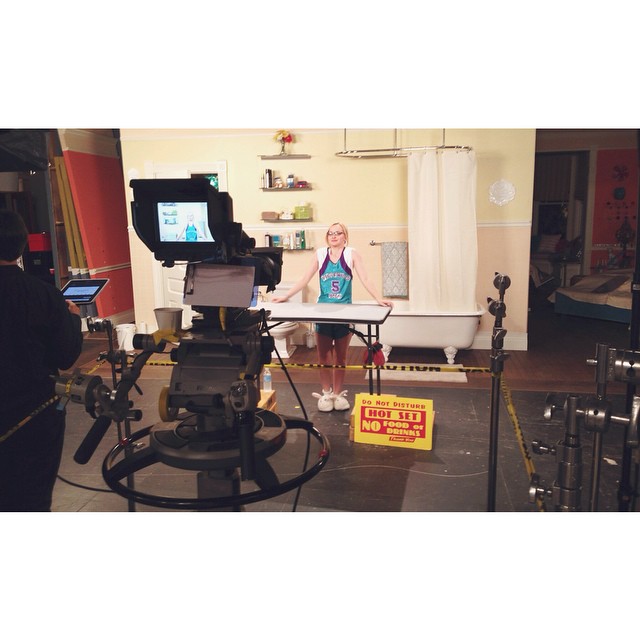 #TBTuesday to a #BTS photo of filming the #LivAndMaddie opening titles. ...