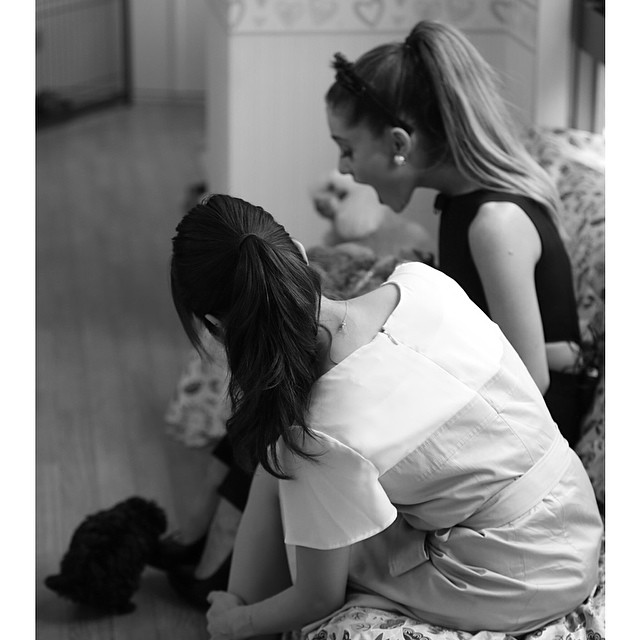tiniest pup chewin on my YSLs during an interview.... I told him it was alright ...