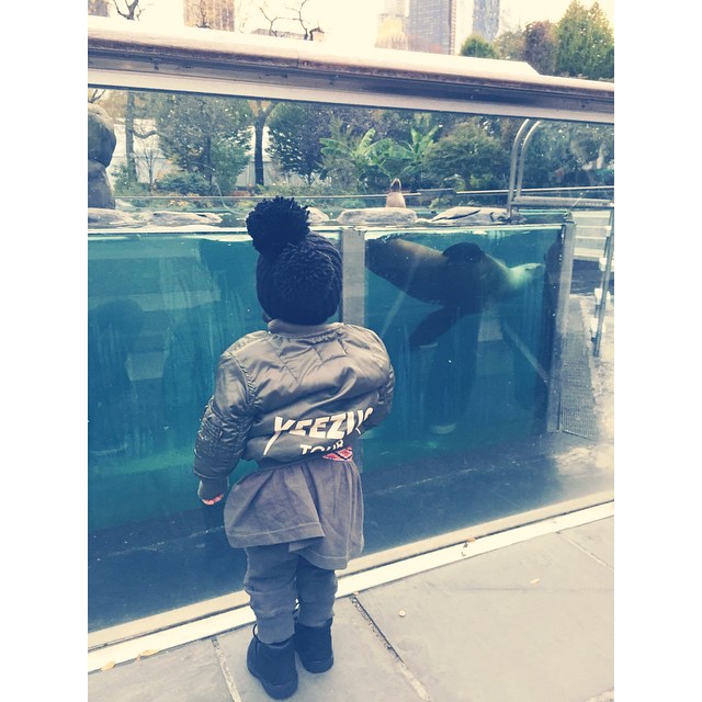 My little boo bear having a zoo day!!! I had to put her in #Yeezus gear!! Lol sh...