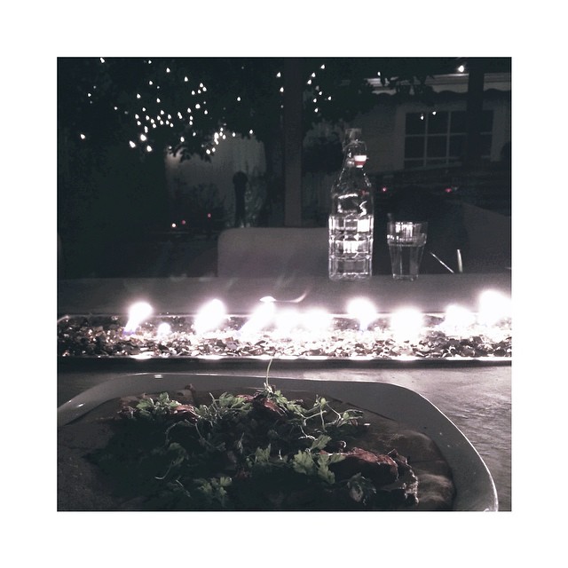 enjoy a fireside evening out with a parent // it's what's for dinner...