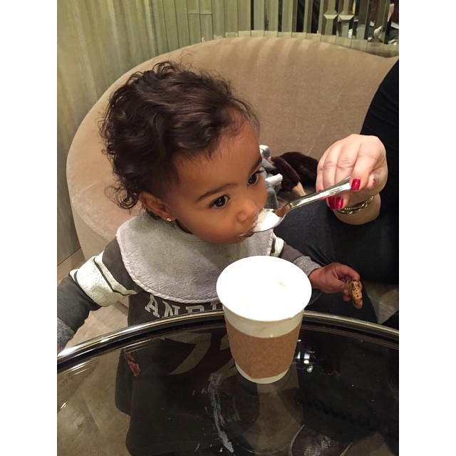 1st hot chocolate!  #AuntiesSpoilingHer...