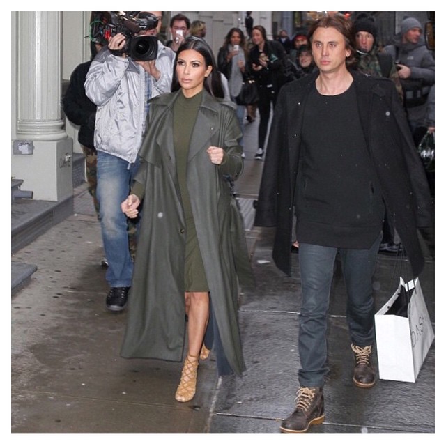 I'm so into this olive green color for fall. Lanvin coat, Kardashian Kollection ...
