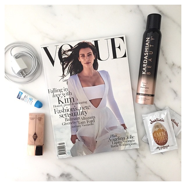 Today's essentials- #KardashianBeautyDryShampoo #Vogue #JustinsVanillaAlmondButt...