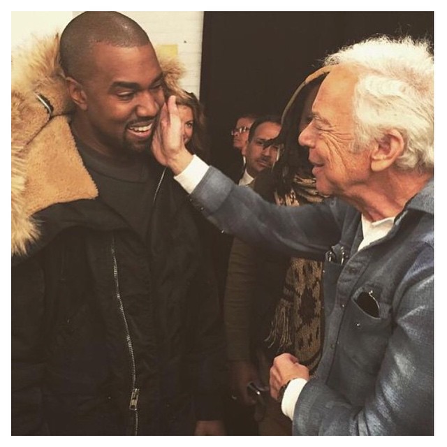 I love this pic from yesterday's Ralph Lauren show and Kanye meeting his fashion...