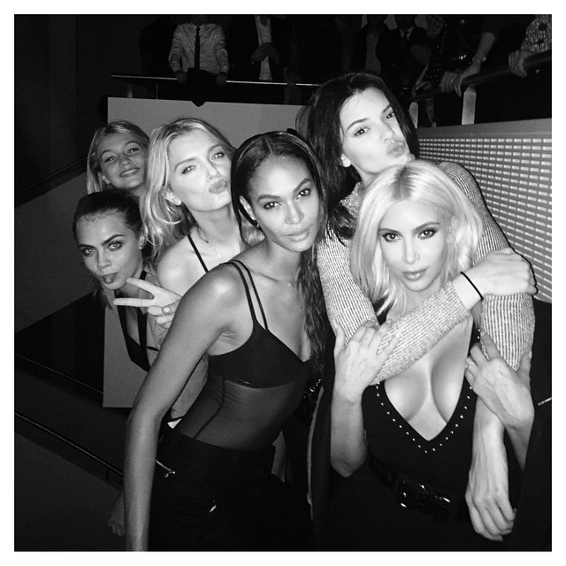 Not insecure at all standing next to these super models ...