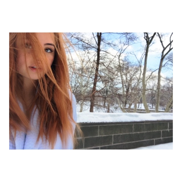 The sky matched my coat and the wind did my hair || #NewYorkAndI...