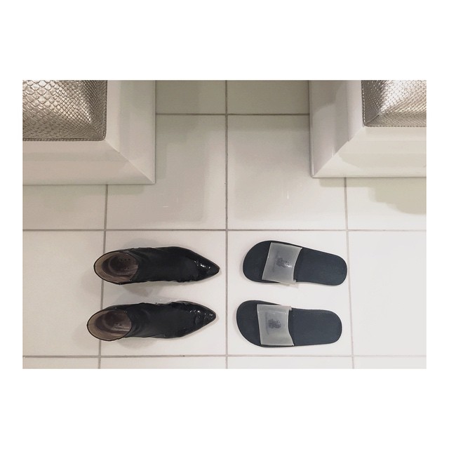 sometimes you have to trade your working girl boots for spa slippers because som...