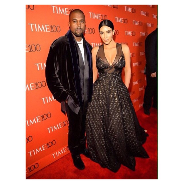 Last night at the Time 100 Gala wearing Sophie Theallet and Kanye in Haider Acke...