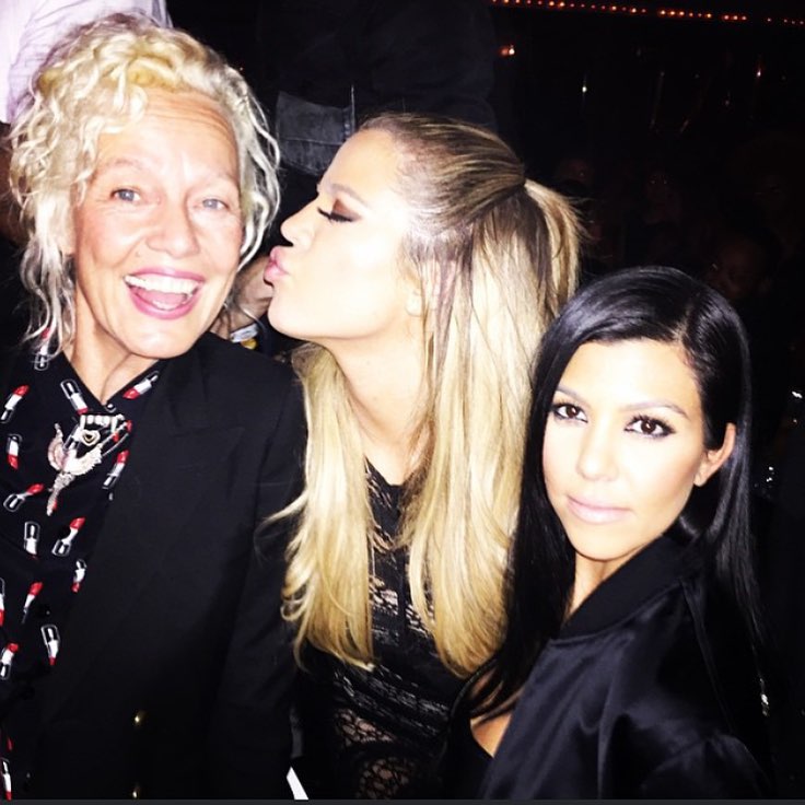 Last night with legendary  @ellenvonunwerth and  @kourtneykardash...