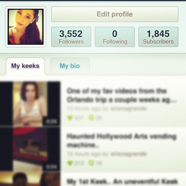 Follow me on Keek! I just made my account yesterday and I'm addicted.. If you ha...