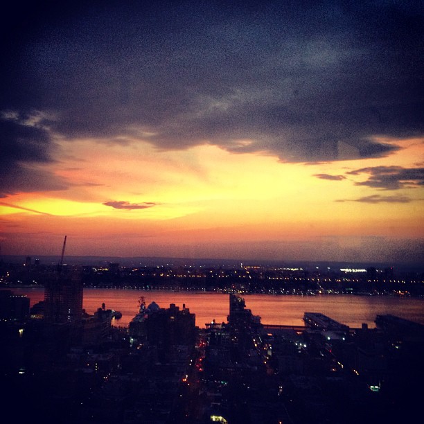 Sunset outside my apartment window yesterday.. Miss you already #Nyc ...