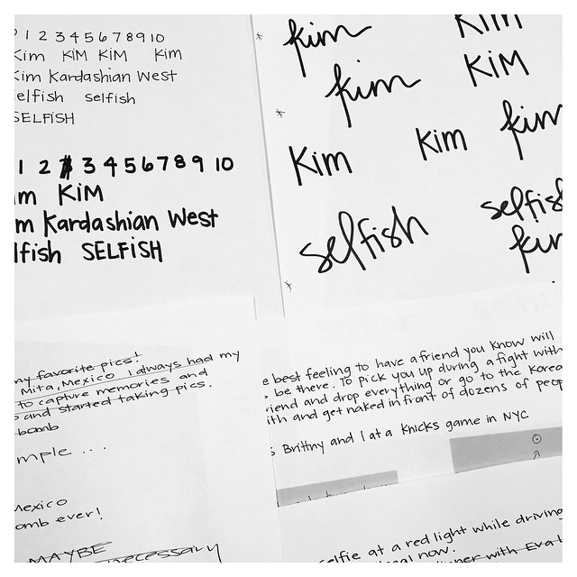 Found these papers of me writing all of the captions and content for my new book...