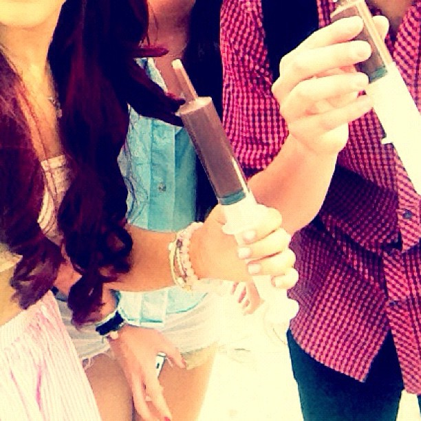 Chocolate syringes! Yum @alexaluria (@lexie1225) @mattbennett (@bonnott)...
