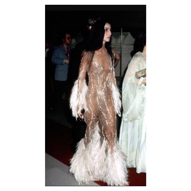 Tonight's inspiration! Cher at the 1st ever Met Gala! I just met her and told he...