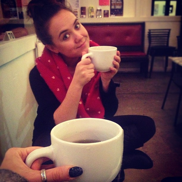 Winter tea date with my ickle Jenga....