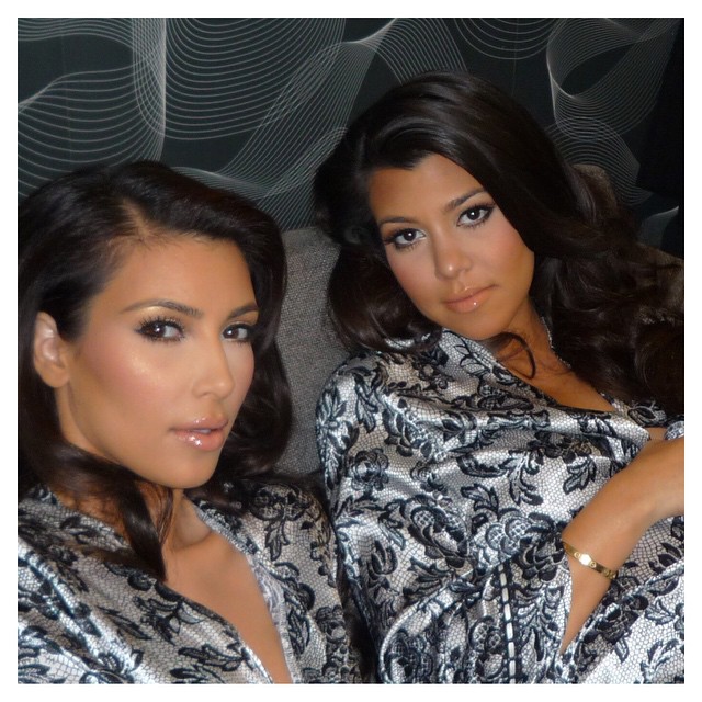 #SiblingSelfie @kourtneykardash & I on set at an E! Shoot #SELFISH...