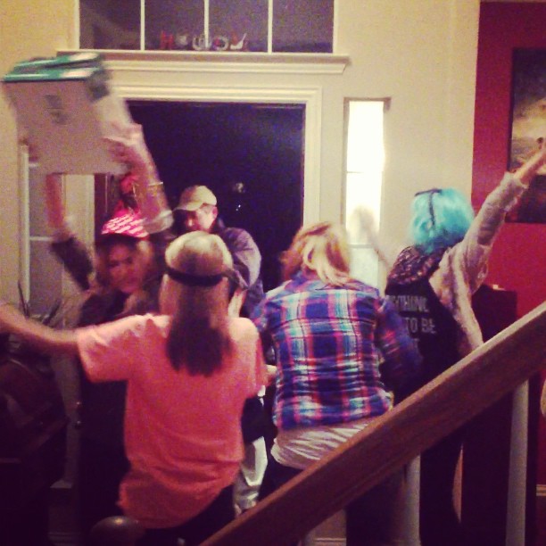 Happy 2013 to you & the pizza guy, whom we vivaciously serenaded....