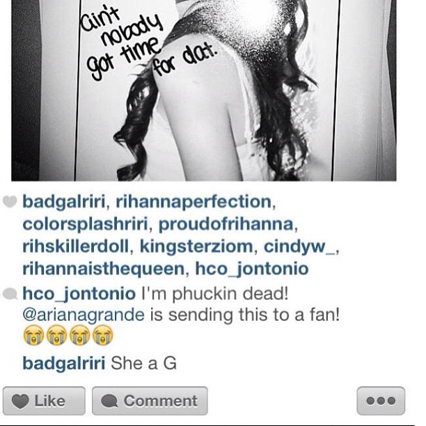 Omg! This just made me die. @badgalriri called me a G! I love you so much Riri!!...