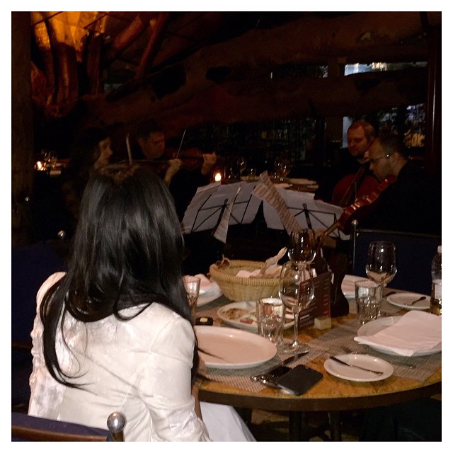 So I get to a restaurant in São Paulo & my husband had a string quartet waiting ...