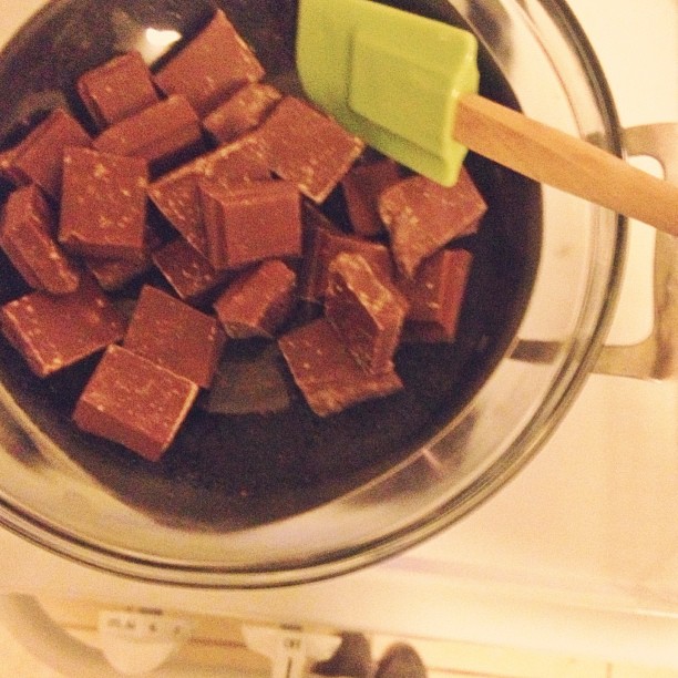 Important information: that's milk chocolate. that's a double boiler. it later w...