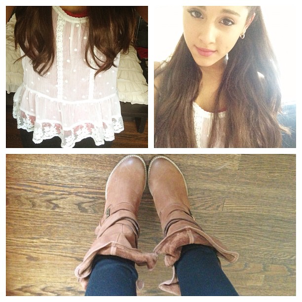 Outfit today! Loving my new boots & skinny jeans from LF and my little frilly to...