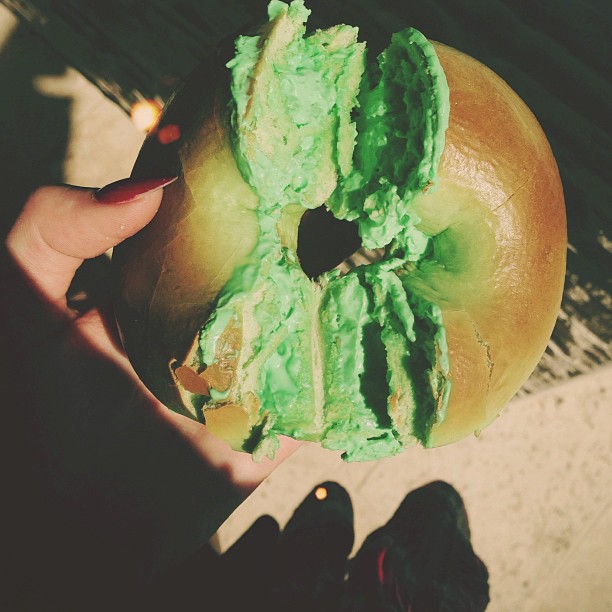 Green Bagel & Green Cream Cheese.. Alright this is a little sketch....