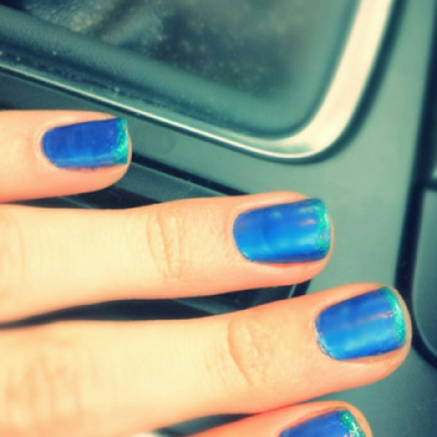 It's about coloured nails with sparkly French tips... #BlueMyMind #CatchMeInYour...