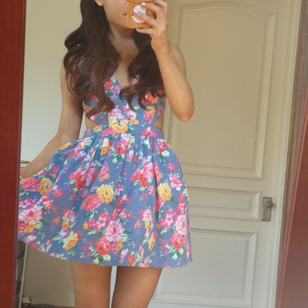 Outfit of the day. Love my new floral dress I got at the mall from Love Culture....