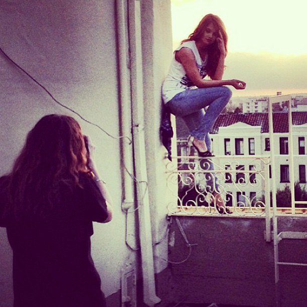Hovered off the edge of a roof above Hollywood in stilettos today. Like you do f...