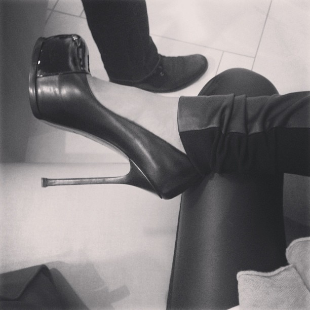 Borrowed (stolen) from Mom's closet. Won't be able to walk for 3 days....