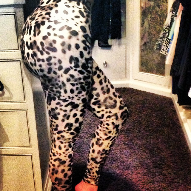 I'm loving our @kardashiankollection leopard leggings from Sears!  #LeopardLover...