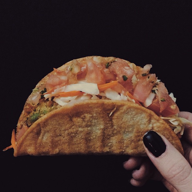 This, friends, is a fried avocado taco. And it is everything I didn't know I was...