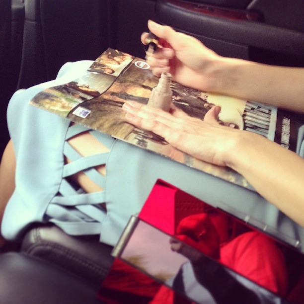 My favourite time & place for a manicure is probably on the freeway, ten minutes...