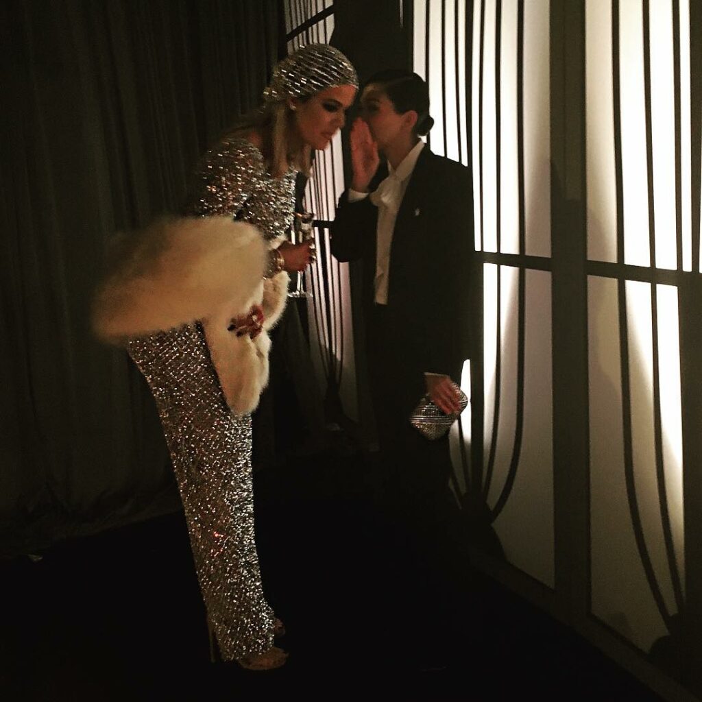 This is pretty standard for Kourtney and I at a party. We always make our way in...
