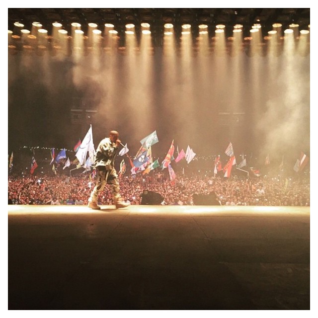Sneaky pic from on stage! #Glastonbury...